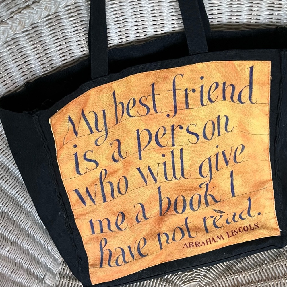Black and Orange Barns & Noble Canvas Tote